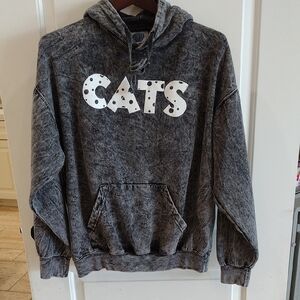 Colortone "Cats"  Cozy Gray Wash Sweatshirt Hoodie Size Large